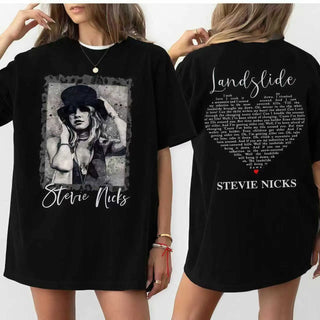 TT Unisex Vintage Stevie Nicks 2-Side Short-Sleeve Round Neck T-Shirt  90s Retro Hollywood Tour LN