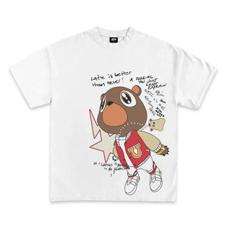TT Graduation Bear Graphic Tee  Y2K Rap Streetwear T-Shirt  Unisex Crew Neck  Vintage Hip-Hop Graphic  Sports Style LN