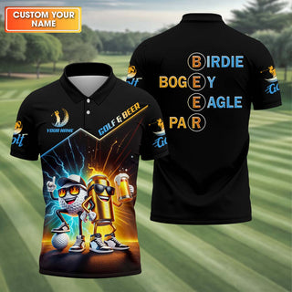 Beer And Golf Funny Golf Polo Shirt HG  Golfing Apparel  Golf Gift For Men  Funny Golf Shirt