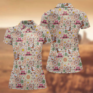Cowgirl Funny Womens Golf Polo Shirt HG  Custom Ladies Golf Shirt