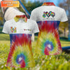 Peace Love Golf Tie Dye Custom Ladies Golf Shirt HG   Golfing Apparel  Womens Golf Gifts