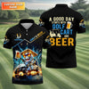 A Good Day Starts With Golf Cart & Beer Custom Golf Polo Shirt HG  Funny Golf Shirt  HG Golf Gift For Men