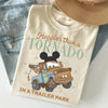 TT Happier Than A Tornado Trailer Park Shirt  Tow Mater Micky Ears Tee  Funny Disneylan Vacation  Cars Land Apparel  Magic Kingdom Trip HFN Shirt