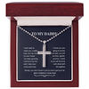 To My Daddy Gift Necklace, Cross Necklace for Daddy To Be Gift, Sentimental Gift for New Dad from Bump, Expectant Dad Gift from Unborn Baby