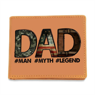 DAD Custom Printed Leather Wallet - Man - Myth - Legend