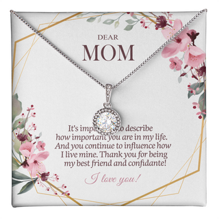 Eternal Hope Crystal Necklace + Earring Set, Mother's Day Gift, From Son To Mom Gift, From Daughter To Mom Gift, Necklace to Mother