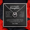To My Daughter - Love & Light - Lucky In Love Necklace | Personalized For Daughter, Birthday Present Christmas Bday Xmas Holidays