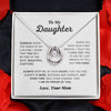 To My Daughter - Love & Light - Lucky In Love Necklace For Daughter, Birthday Present, From Mom, Christmas Bday Xmas Holidays