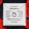 To My Daughter - Love & Light - Lucky In Love Necklace | Personalized For Daughter, Birthday Present, From Mom, Christmas Bday Xmas Holidays
