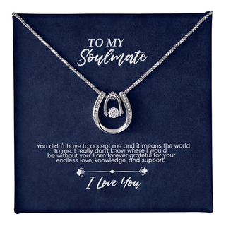 To my soulmate Lucky in Love Necklace for Soulmate, Wife, Girlfriend, Valentine, Birthday Gift for her