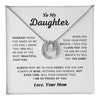 To My Daughter - Love & Light - Lucky In Love Necklace For Daughter, Birthday Present, From Mom, Christmas Bday Xmas Holidays