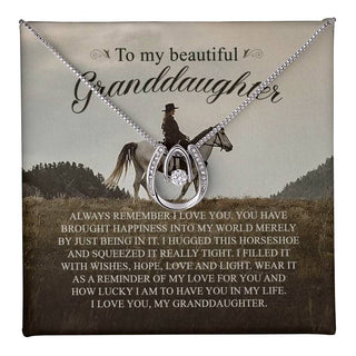 To My Granddaughter, Lucky Horseshoe Necklace, Granddaughter Gifts, Grandma And Granddaughter, Equine Gifts From Grandma Grandpa
