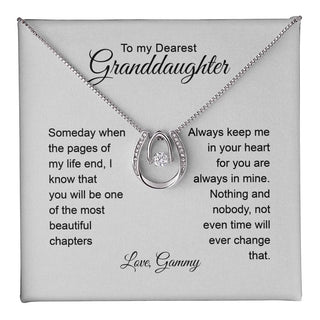 To my dearest Grand daughter necklace Lucky in love necklace Birthday gift