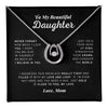 To My Daughter - Love & Light - Lucky In Love Necklace | Personalized For Daughter, Birthday Present Christmas Bday Xmas Holidays