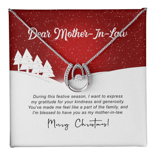 Dear Mother In Law - Christmas Gift - Lucky In Love Necklace Mother's Day Gift For Mom Necklace Birthday Gifts For Mom From Daughter Son gift Anniversary