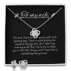 To My Wife Love Knot Necklace with Matching Earring Set Beautiful Design Unique Wedding Anniversary Gift Valentine's Gift Mother's Day Gift