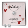 To My Valentine Necklace Love Knot Earring and Necklace Set To My lover Gift