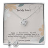 To My Love 1st Anniversary Love Knot Earring & Necklace Set, Anniversary Gift, Birthday Gift, Partner Gift, Girlfriend Gift, Gift for her