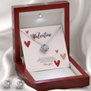 To My Valentine Necklace Love Knot Earring and Necklace Set To My lover Gift