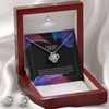 For My Sister Necklace Love Knot Earring & Necklace Set, Love Knot Gift, Cubic Zirconia Crystal Necklace, Necklace and Earring Set