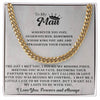 To My Man Cuban Chain Necklace, My King Message Card, Jewelry for Him Romantic, Best Jewelry for Men, Birthday Gifts for Him, Valentines Day