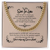 Happy Graduation Son In Law Cuban Chain Necklace, Gift For Him, Men's Chain Necklace, Future Son In Law Birthday Gift on Wedding Day, Sentimental Son Gifts