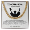 Happy Graduation Best Graduation Gifts for Son from Parent, Cuban Chain Necklace for Son Graduation, Graduation Gift High School Guy, Graduation Gift 2023
