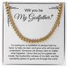 Will You Be My Godfather? Godfather Proposal Gift Necklace for Men Adults Size