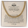 To My Man Cuban Chain Necklace for Him, Best Jewelry for Men, Romantic Birthday Gifts for Him Christmas, Jewelry for Him, Romantic Valentine