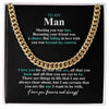 To My Man Necklace, Gift for Him, Cuban Chain, Anniversary Gift, Father's Day Gift, Fiance, Boyfriend, Husband, Romantic Birthday Gifts