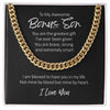 Happy Graduation Men's Cuban Link Chain for Bonus Son with Heartfelt Message Card in Luxury Box | Perfect Gift from Step Mom or Step Dad