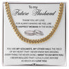 Men Silver Adult Chain Necklace for My Future Husband, Engagement Gift for Future Husband