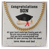 Happy Graduation Graduation Gift for Son from Mom and Dad Cuban Link Chain Necklace