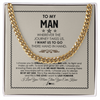Personalized To My Man Cuban Necklace Wherever The Journey Takes Us Boyfriend Husband Birthday Anniversary Day Christmas Customized Gift Box Message Card