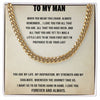 Happy Graduation To My Man Promise Necklace, Cuban Chain for Him, Romantic birthday gifts for him, Best Jewelry for men, To my boyfriend, Anniversary Jewelry