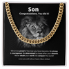 Son, You did it Cuban Link Chain Necklace Graduation Necklace Gift For Him, Birthday Gift, Aniversary Gift