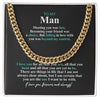 To My Man Necklace, Gift for Him, Cuban Chain, Anniversary Gift, Father's Day Gift, Fiance, Boyfriend, Husband, Romantic Birthday Gifts