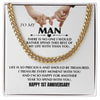 To My Man Silver Adult Chain Necklace Gift, Romantic 1st Anniversary Gifts for Him, Jusband Gifts