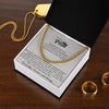 To My Man Cuban Chain Necklace, My King Message Card, Jewelry for Him Romantic, Best Jewelry for Men, Birthday Gifts for Him, Valentines Day