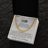 To My Man Cuban Chain Necklace, My King Message Card, Jewelry for Him Romantic, Best Jewelry for Men, Birthday Gifts for Him, Valentines Day