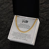 To My Man Cuban Chain Necklace, My King Message Card, Jewelry for Him Romantic, Best Jewelry for Men, Birthday Gifts for Him, Valentines Day