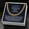 Cuban Chain Necklace for My Man, Gift for Husband Love You To The Moon, Meaningful Anniversary