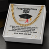 Happy Graduation Graduation Gift for Son from Mom and Dad Cuban Link Chain Necklace