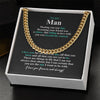 To My Man Necklace, Gift for Him, Cuban Chain, Anniversary Gift, Father's Day Gift, Fiance, Boyfriend, Husband, Romantic Birthday Gifts