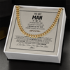 Personalized To My Man Cuban Necklace Wherever The Journey Takes Us Boyfriend Husband Birthday Anniversary Day Christmas Customized Gift Box Message Card