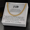 To My Man Cuban Chain Necklace, My King Message Card, Jewelry for Him Romantic, Best Jewelry for Men, Birthday Gifts for Him, Valentines Day