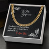 For My Boyfriend I Love You, Cuban Link Chain with Message Card, Silver Men Adult Necklace