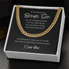 Happy Graduation Men's Cuban Link Chain for Bonus Son with Heartfelt Message Card in Luxury Box | Perfect Gift from Step Mom or Step Dad