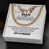 To My Man Silver Adult Chain Necklace Gift, Romantic 1st Anniversary Gifts for Him, Jusband Gifts