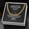 To My Bonus Dad-Stainless Steel Cuban Chain Necklace Necklace Gift For Him, Birthday Gift, Aniversary Gift
